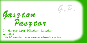 gaszton pasztor business card